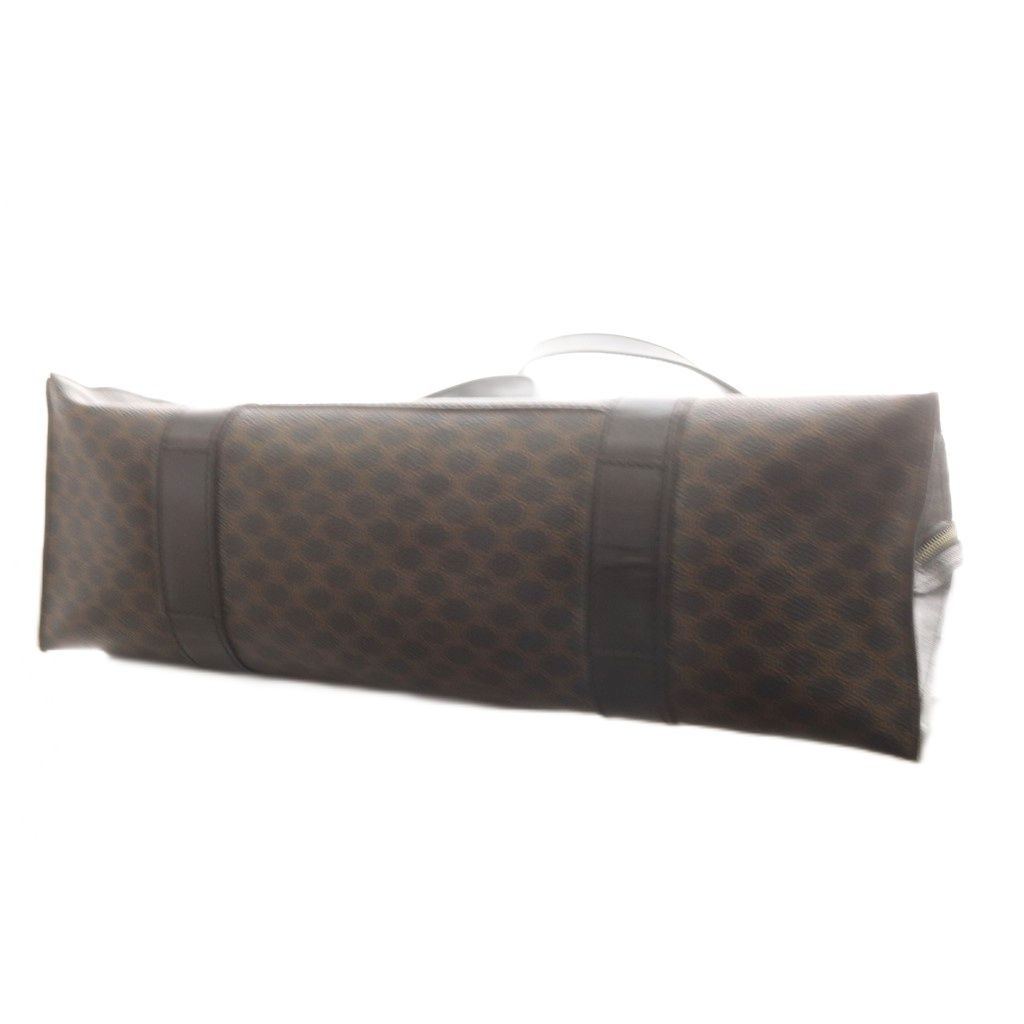 Celine Macadam Pattern Tote Shoulder Bag Leather Brown Black — view 5