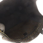 Celine Macadam Pattern Tote Shoulder Bag Leather Brown Black — view 6