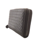 Bottega Veneta Intrecciato Wallet Zip Around Coin Purse Leather Brown — view 4
