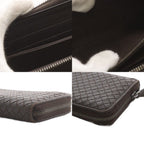 Bottega Veneta Intrecciato Wallet Zip Around Coin Purse Leather Brown — view 8