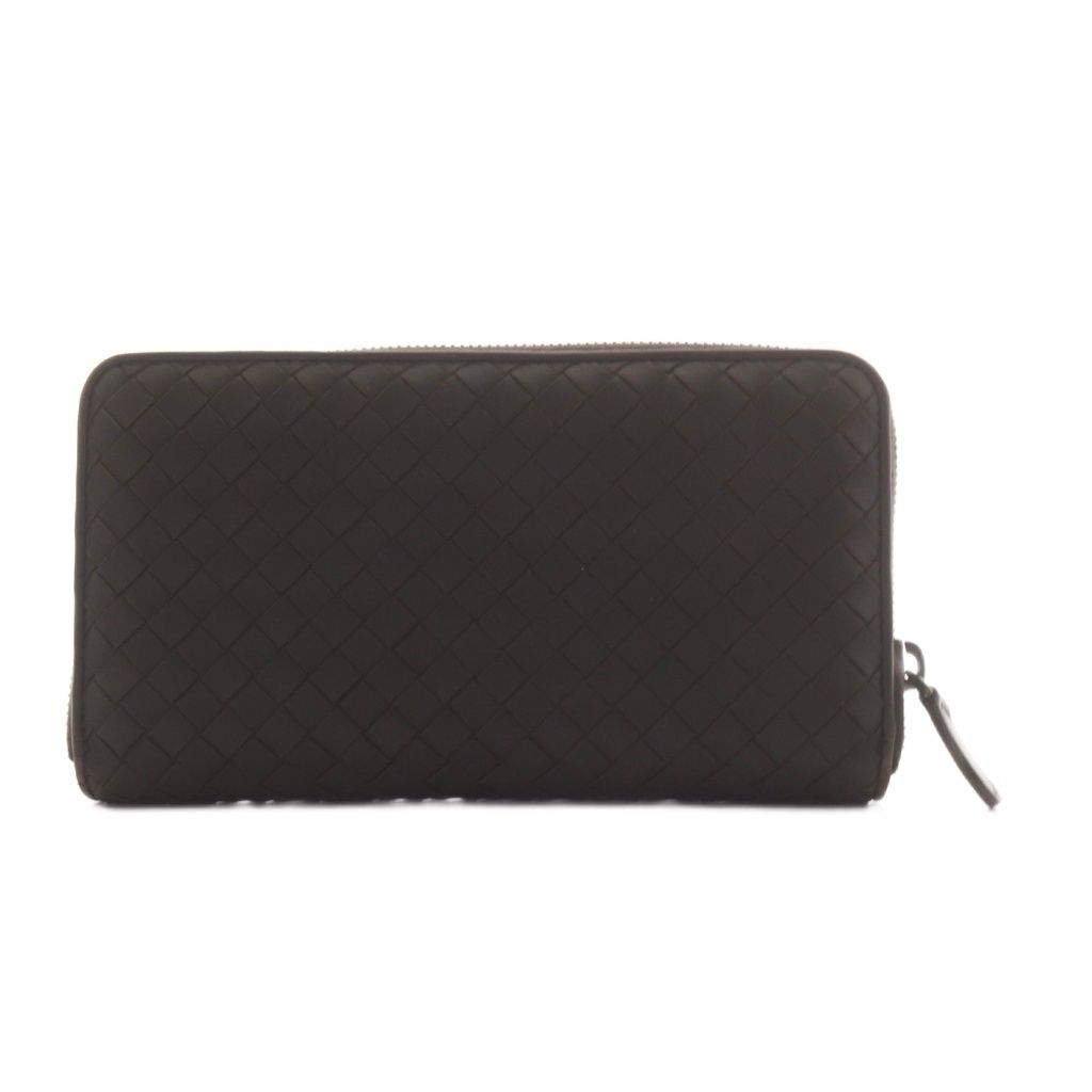 Bottega Veneta Intrecciato Wallet Zip Around Coin Purse Leather Brown — view 2