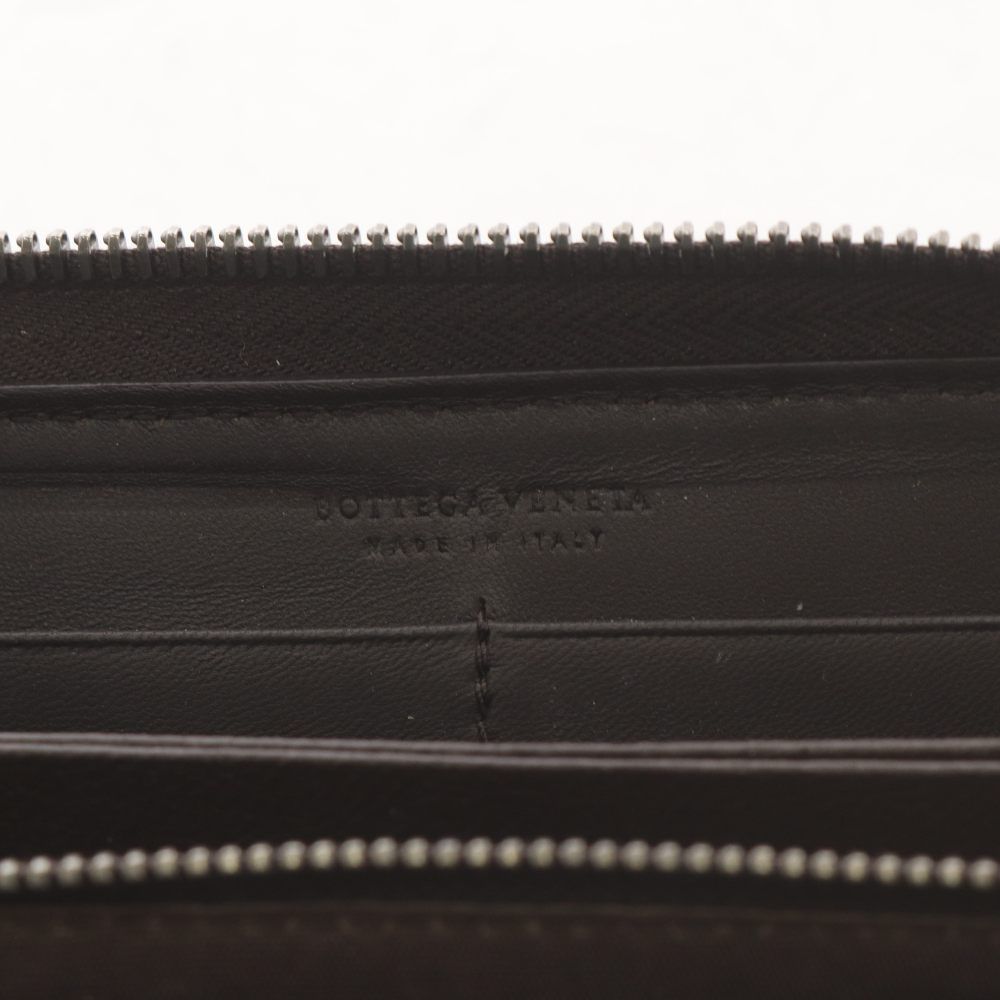 Bottega Veneta Intrecciato Wallet Zip Around Coin Purse Leather Brown — view 3