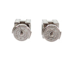 Hermes Cage Ash Cube Earrings Stud Both Ears Metal Blue Silver