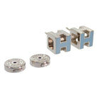 Hermes Cage Ash Cube Earrings Stud Both Ears Metal Blue Silver