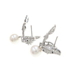 Chanel Camellia Diamond Pearl Earrings — view 5