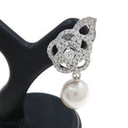 Chanel Camellia Diamond Pearl Earrings — view 3