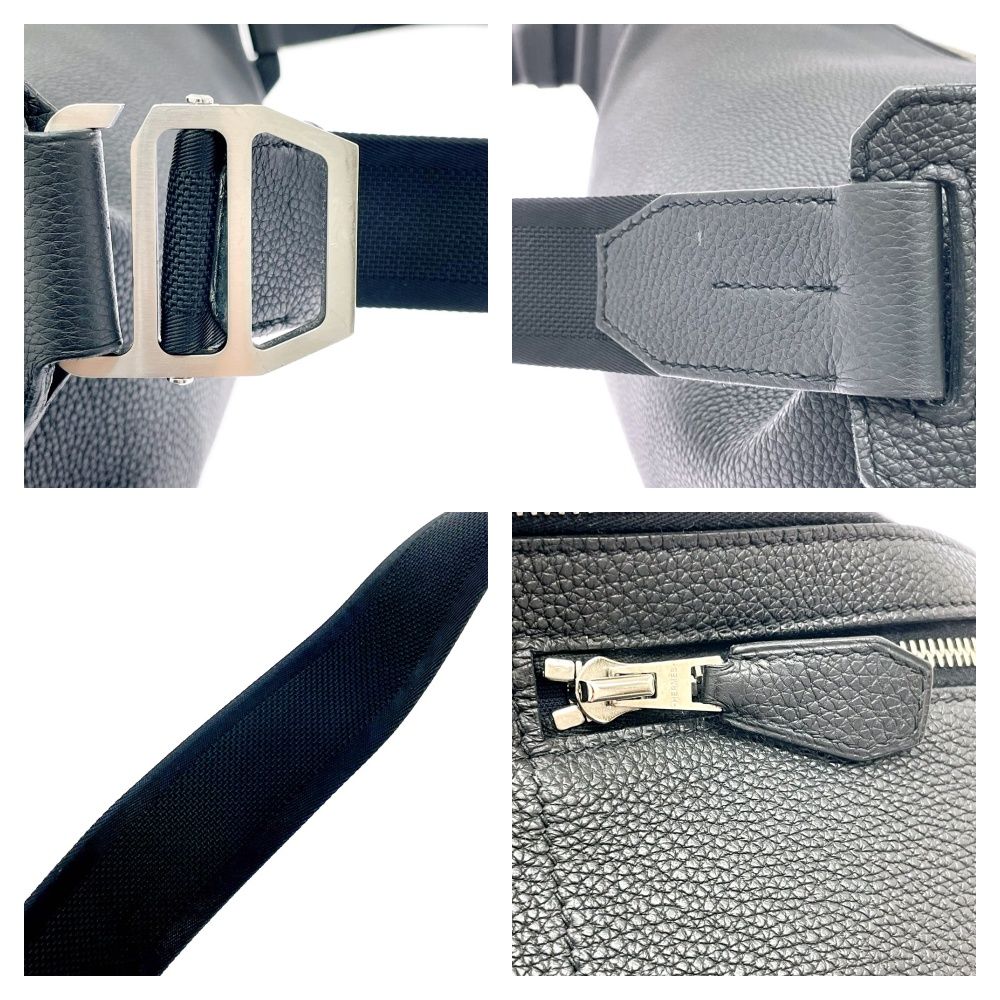 Hermes Color City Slide Cross GM Silver Black Belt Bag — view 9