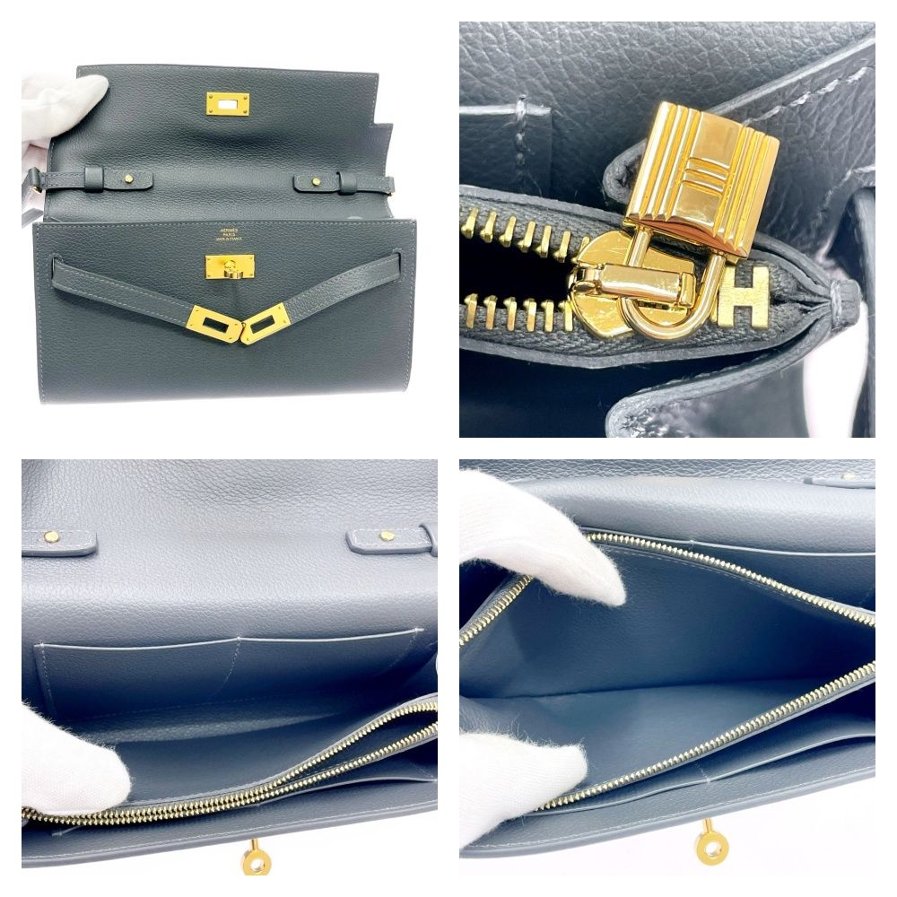 Hermes Kelly Wallet Long to Go Ardoise — view 9