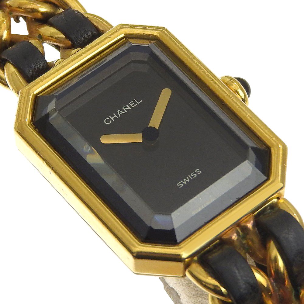 Chanel Premier S Gold Plated Leather Black Quartz Analog Display Dial Watch — view 3