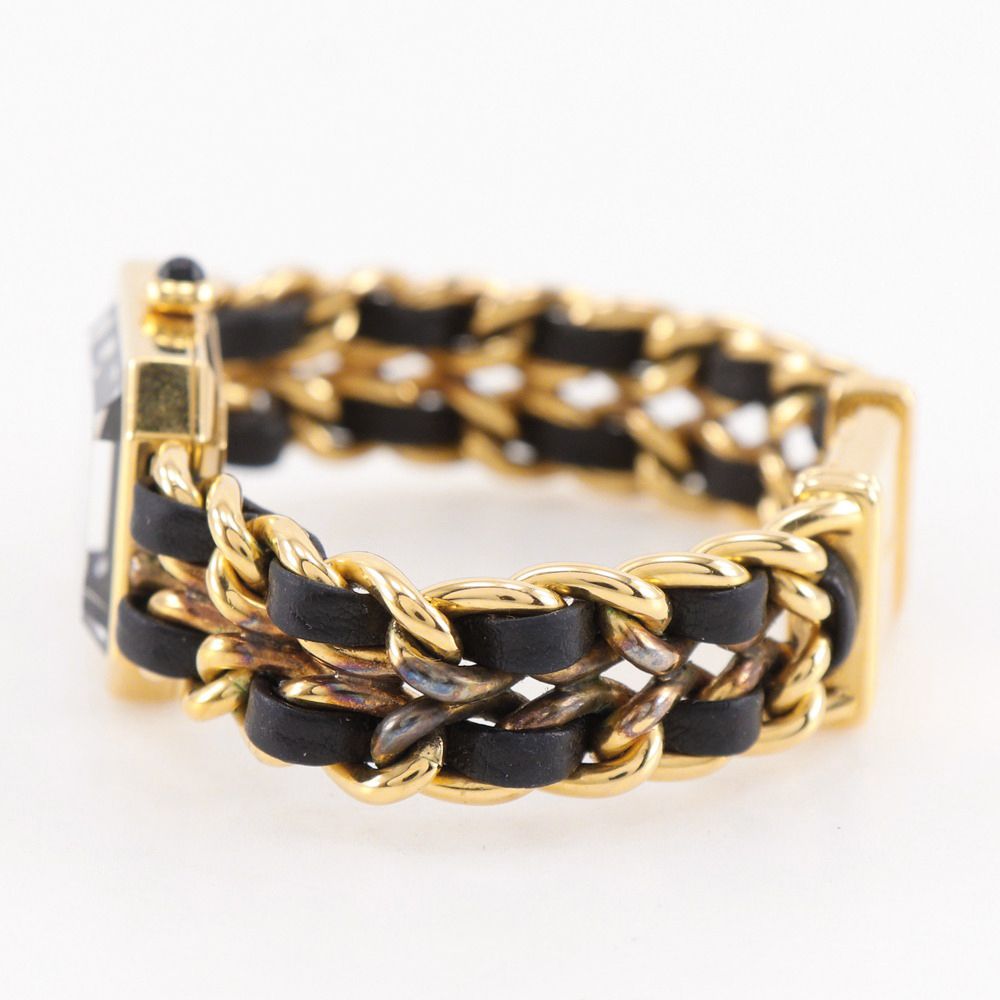 Chanel Premier S Gold Plated Leather Black Quartz Analog Display Dial Watch — view 4