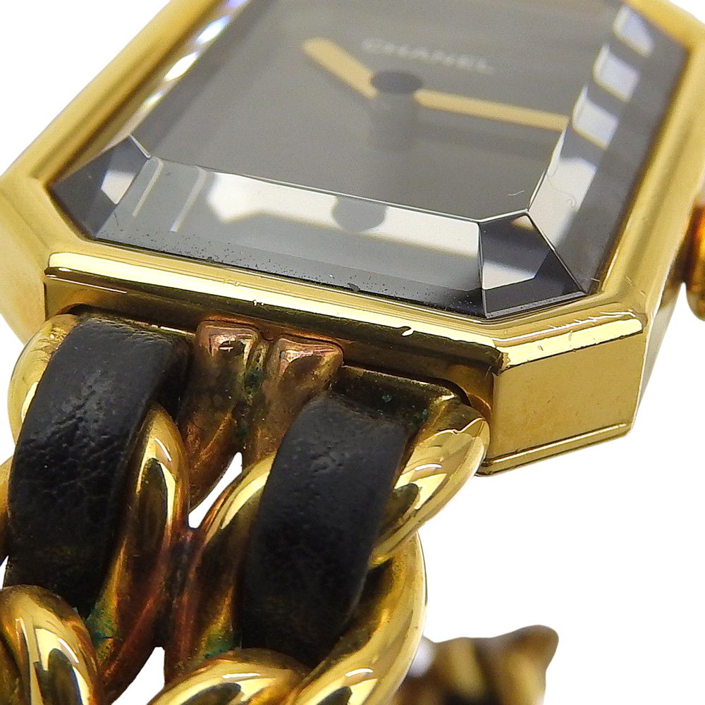 Chanel Premier S Gold Plated Leather Black Quartz Analog Display Dial Watch — view 7