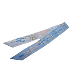 Hermes Twilly Dre Buckle Silk Blue Scarf — view 2