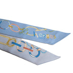 Hermes Twilly Dre Buckle Silk Blue Scarf — view 4