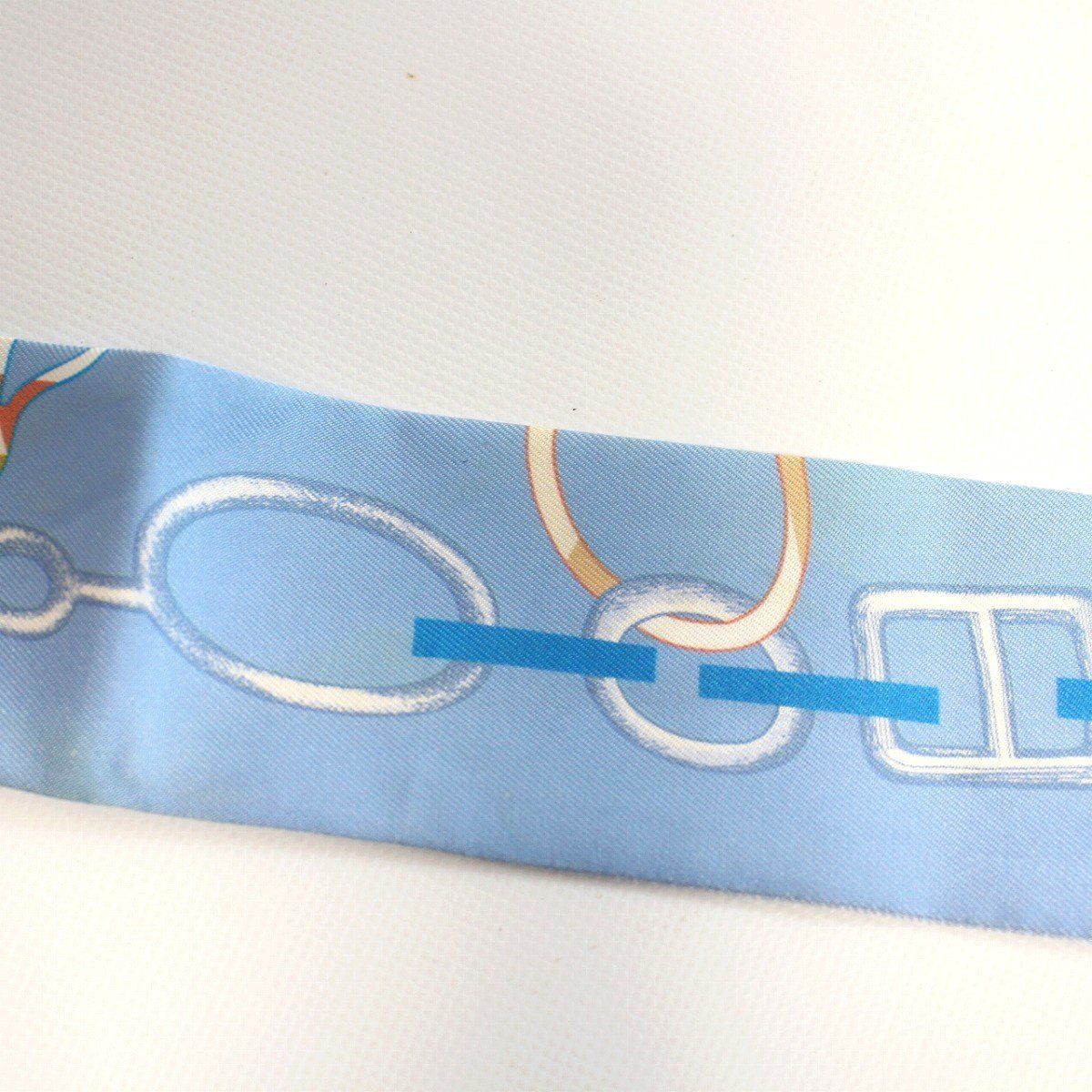Hermes Twilly Dre Buckle Silk Blue Scarf — view 9