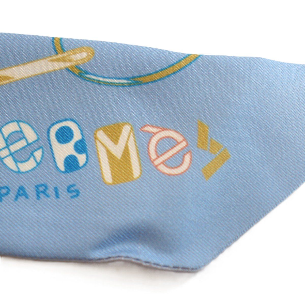 Hermes Twilly Dre Buckle Silk Blue Scarf — view 7