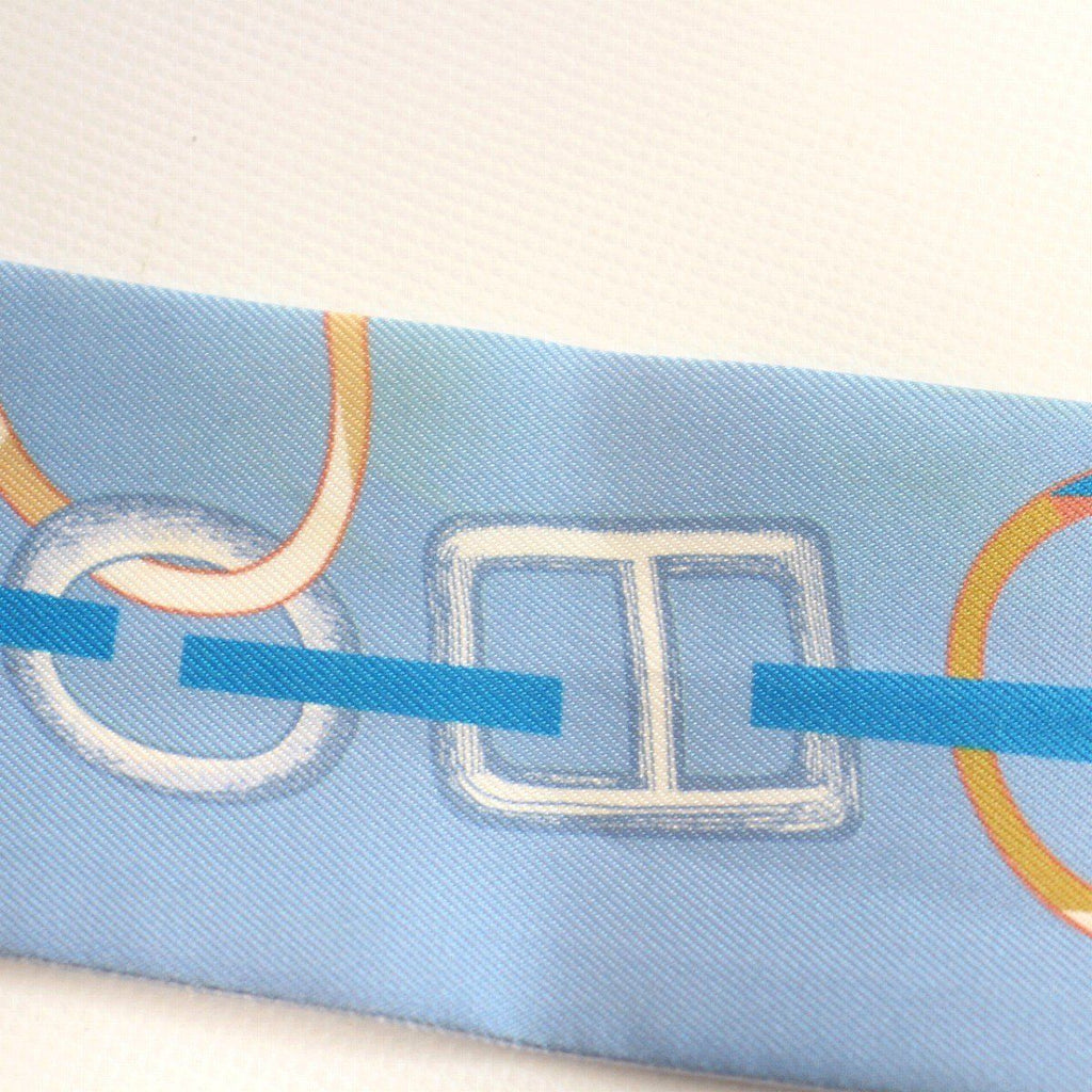 Hermes Twilly Dre Buckle Silk Blue Scarf — view 8