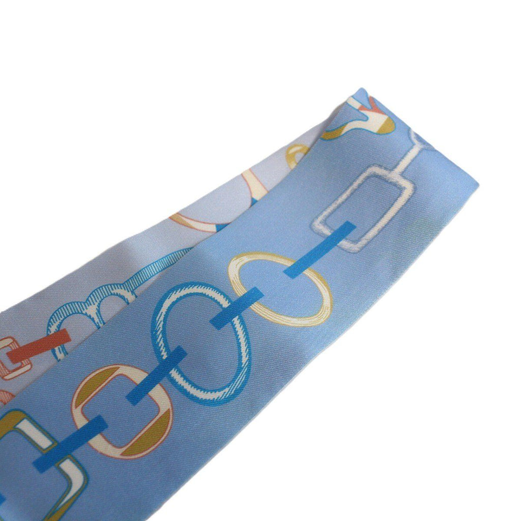 Hermes Twilly Dre Buckle Silk Blue Scarf — view 5