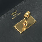 Hermes Kelly Wallet Box Calf Noir Black Gold — view 8