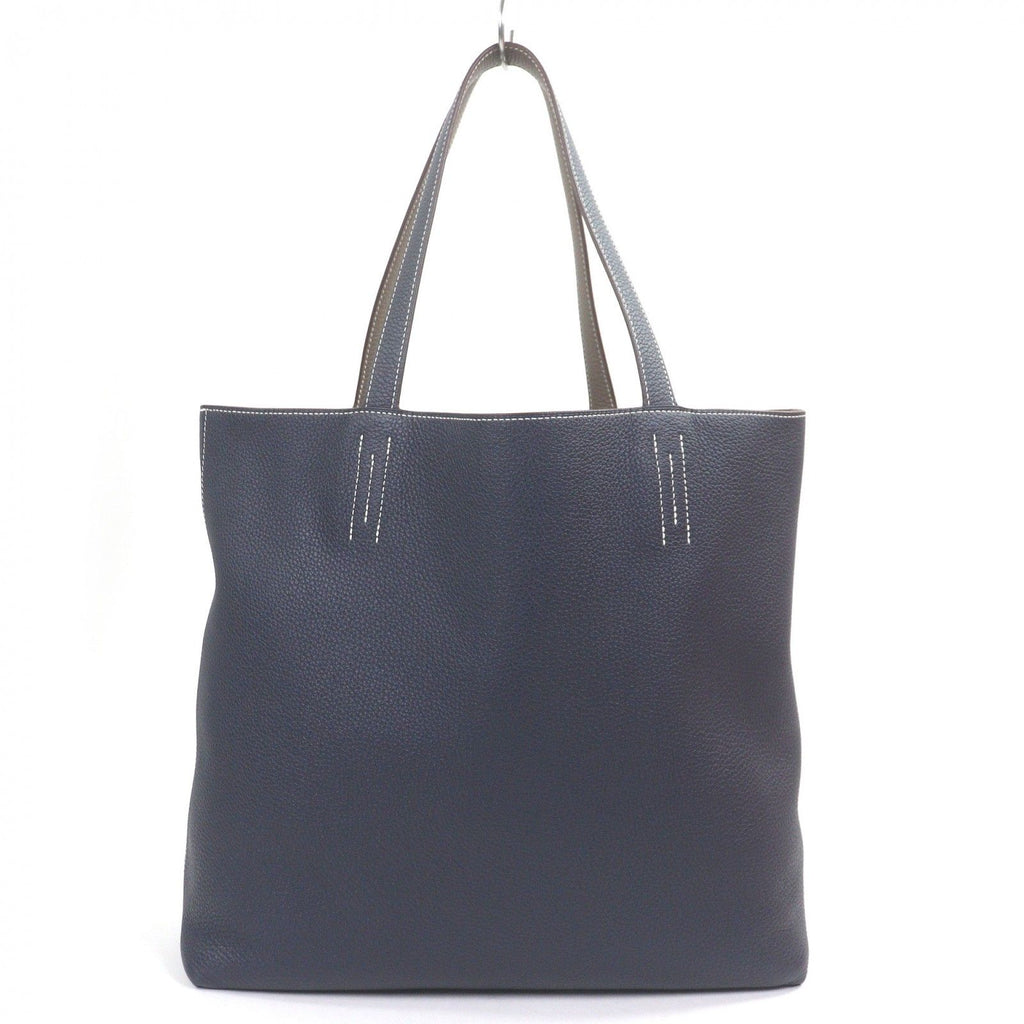 Hermes Double Sens 45 Taurillon Clemence Leather Tote Etoupe Bourg Nuit — view 5