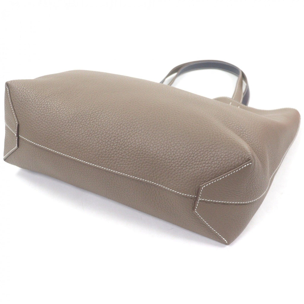 Hermes Double Sens 45 Taurillon Clemence Leather Tote Etoupe Bourg Nuit — view 7