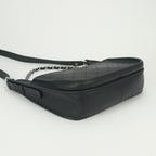 Chanel Quilted Tote Shoulder Bag Calfskin Black Silver CC Logo — view 6