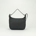 Chanel Quilted Tote Shoulder Bag Calfskin Black Silver CC Logo — view 3
