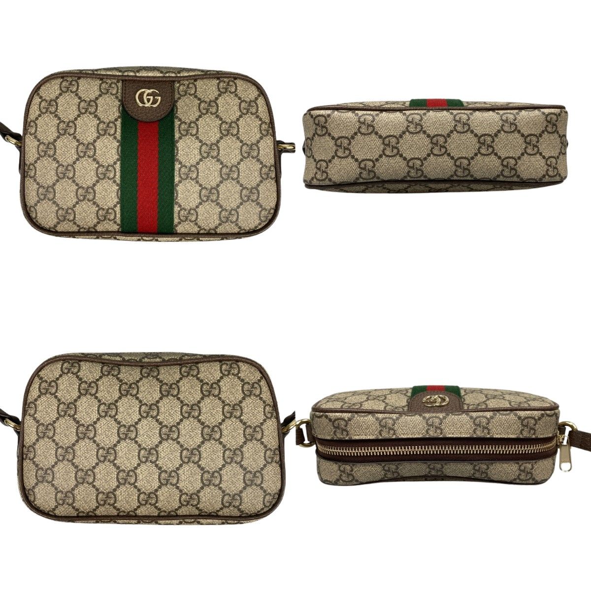 Gucci Small Camera Bag GG Supreme Beige & Dark Brown — view 2