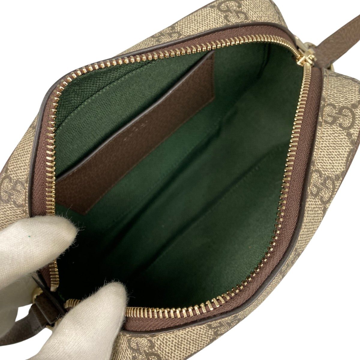 Gucci Small Camera Bag GG Supreme Beige & Dark Brown — view 5