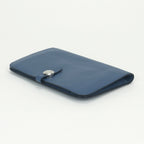 Hermes Dogon GM Duo Wallet Color Azur Blue Silver Pouch Coin Purse — view 4