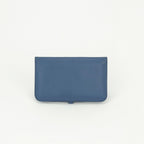 Hermes Dogon GM Duo Wallet Color Azur Blue Silver Pouch Coin Purse — view 2