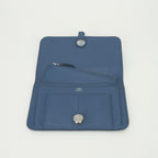 Hermes Dogon GM Duo Wallet Color Azur Blue Silver Pouch Coin Purse — view 5