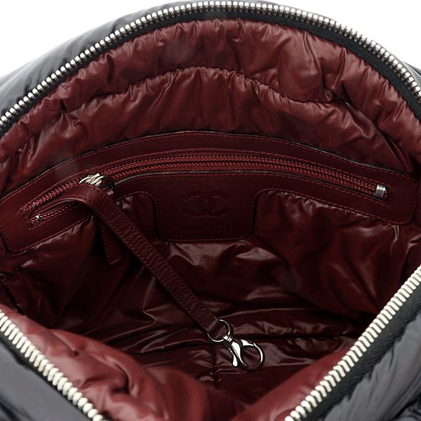 Chanel Coco Cocoon Shoulder Bag Nylon Leather Black — view 4