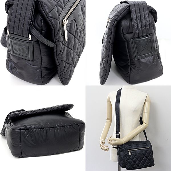 Chanel Coco Cocoon Shoulder Bag Nylon Leather Black — view 6