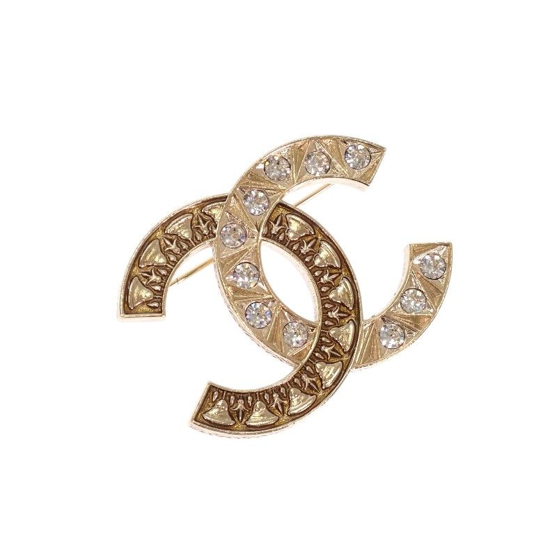 Chanel CC Logo Brooch Metal Gold Antique — view 4