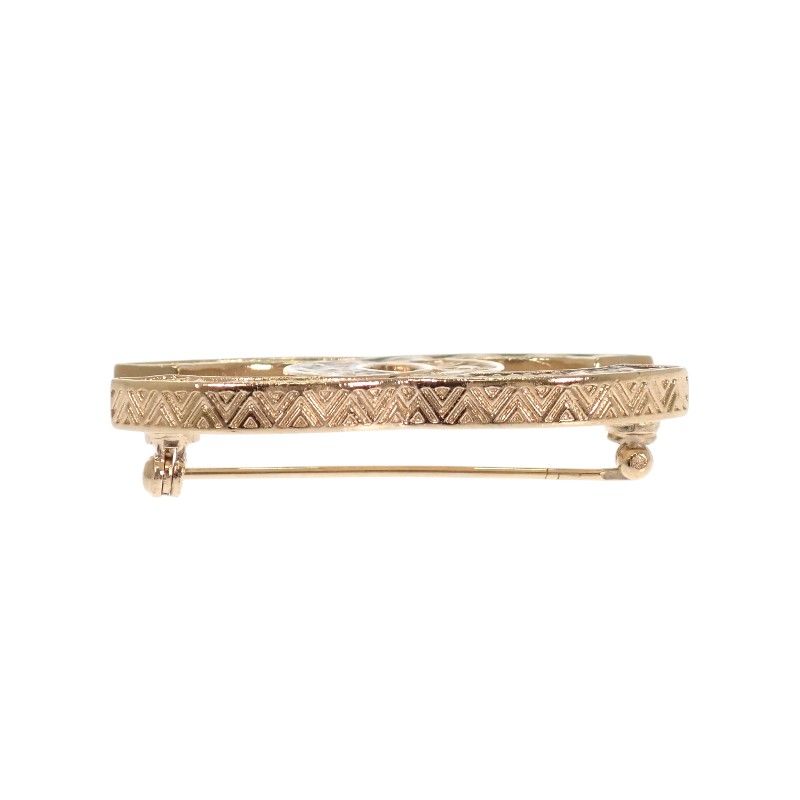 Chanel CC Logo Brooch Metal Gold Antique — view 8