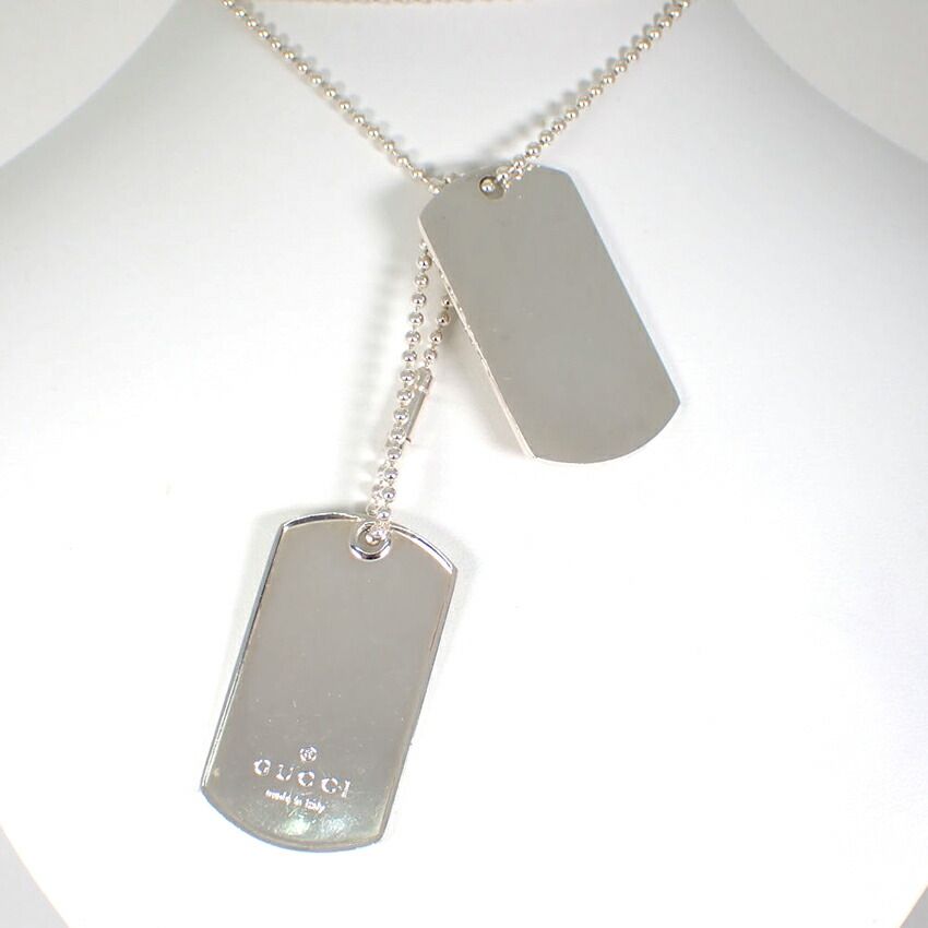 Gucci 925 Dog Tag Plate 2 Pieces Necklace — view 2