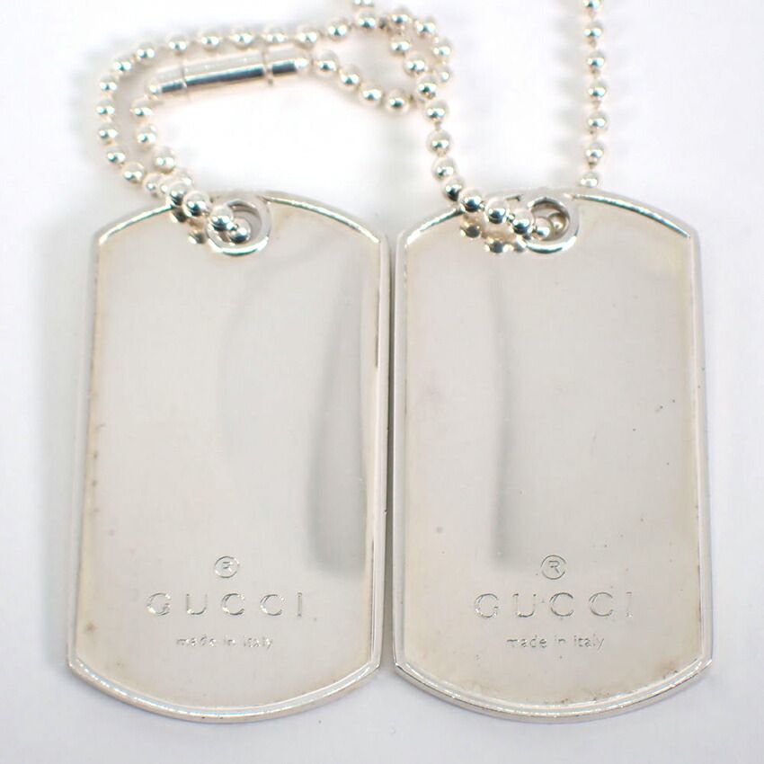 Gucci 925 Dog Tag Plate 2 Pieces Necklace — view 4