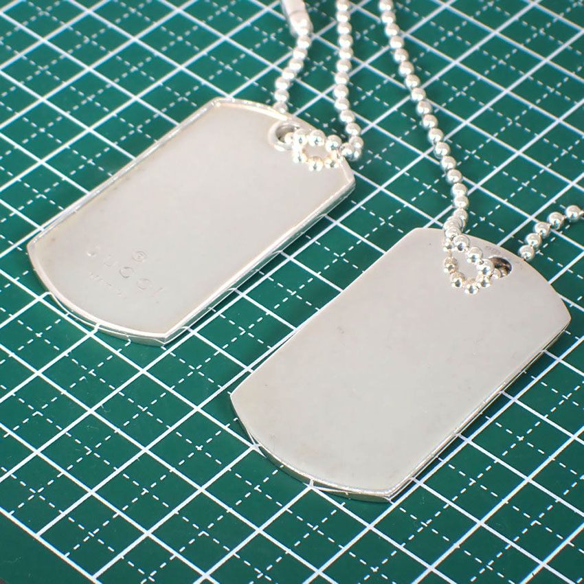 Gucci 925 Dog Tag Plate 2 Pieces Necklace — view 9