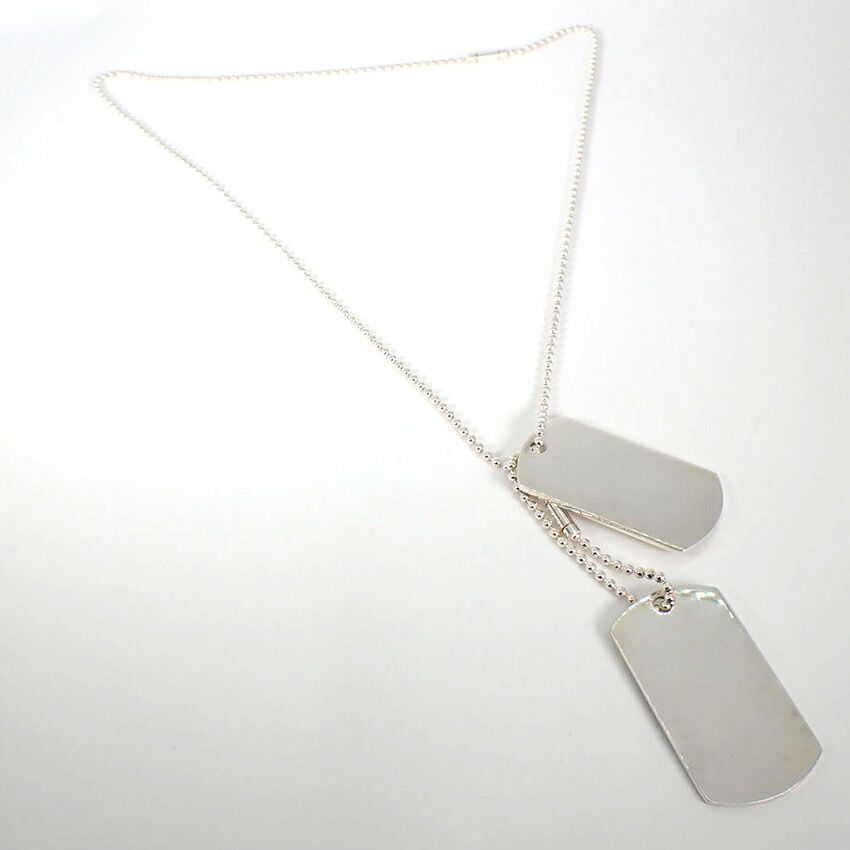 Gucci 925 Dog Tag Plate 2 Pieces Necklace — view 3