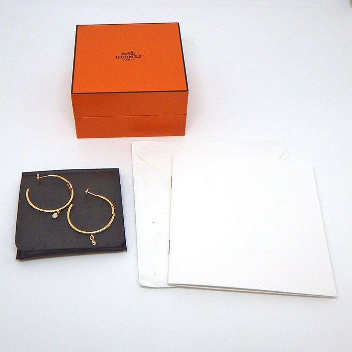 Hermes Earrings Chaine D'ancre Hoop Diamond Total 18k Pink Gold — view 7