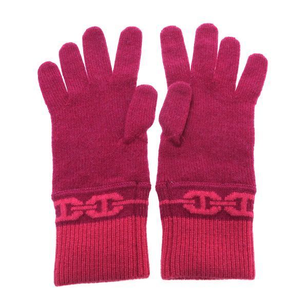 Hermes Knit Gloves Red — view 2