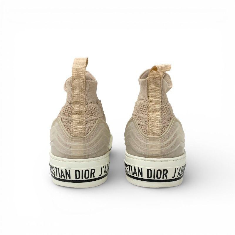Dior Walkndior Sneakers Shoes Knit Rubber Pink Beige Logo High Cut — view 5
