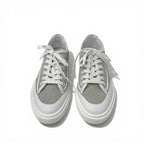 Hermes Get Sneakers Shoes Canvas Leather Gray White Black Low Cut Logo — view 2