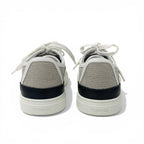 Hermes Get Sneakers Shoes Canvas Leather Gray White Black Low Cut Logo — view 5
