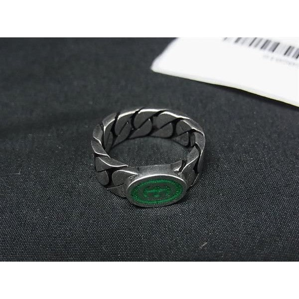 Gucci Interlocking Ring Silver Green