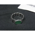Gucci Interlocking Ring Silver Green
