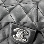 Chanel Shoulder Bag Quilted 25 Double Chain Flap Crossbody CC Logo Turnlock — view 9