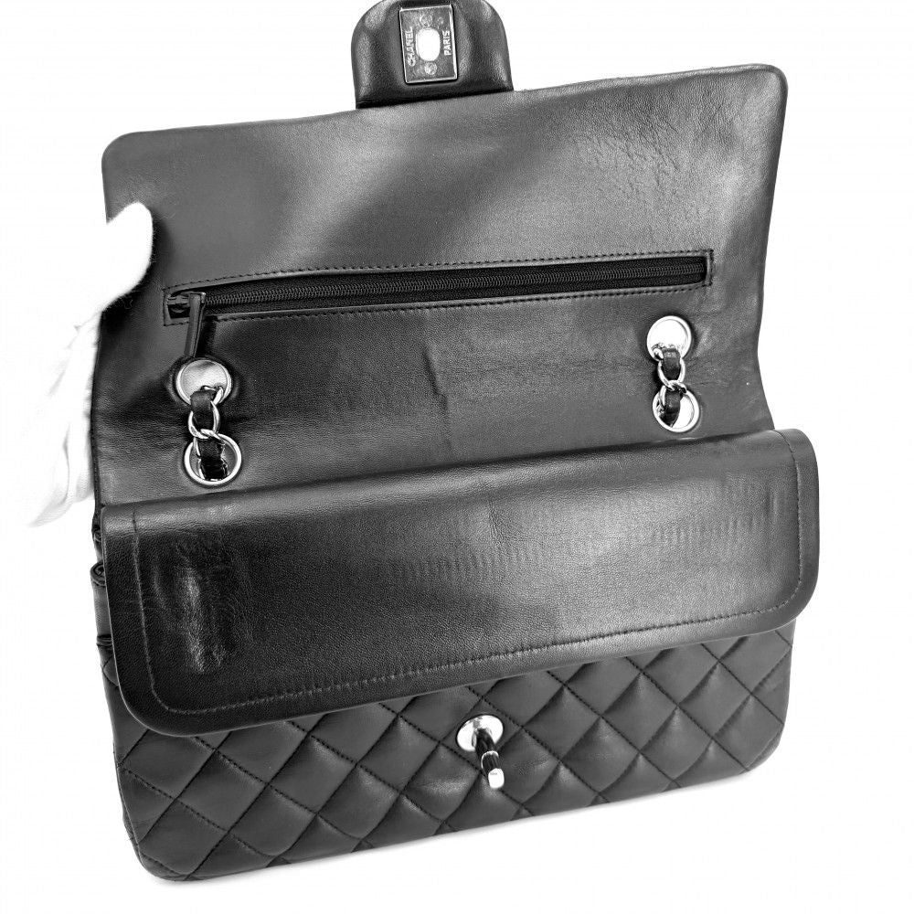Chanel Shoulder Bag Quilted 25 Double Chain Flap Crossbody CC Logo Turnlock — view 4