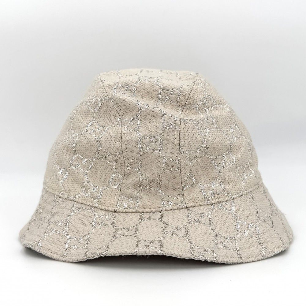 Gucci Hat GG Lame Bucket Hat M All Over Pattern Hat Wool Nylon Metallic Fiber — view 3