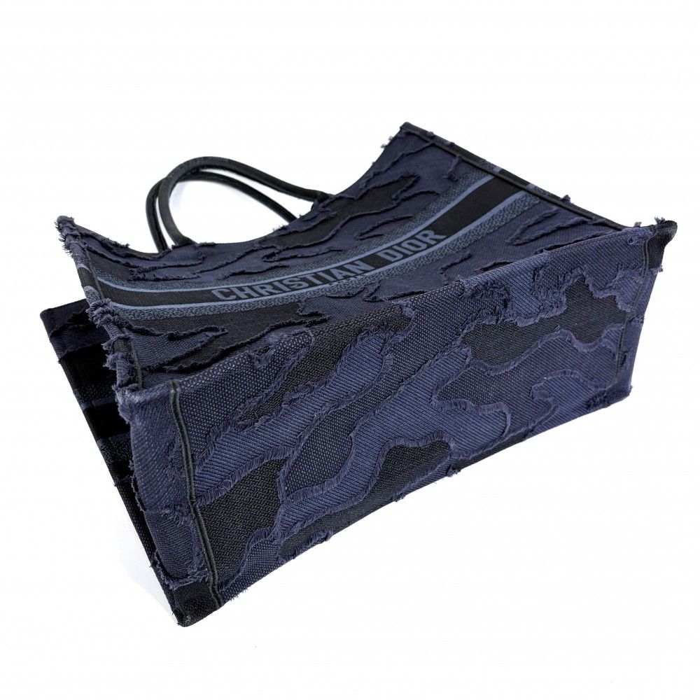 Dior Tote Shoulder Book Handbag Resort Collection Camouflage Canvas Navy — view 3
